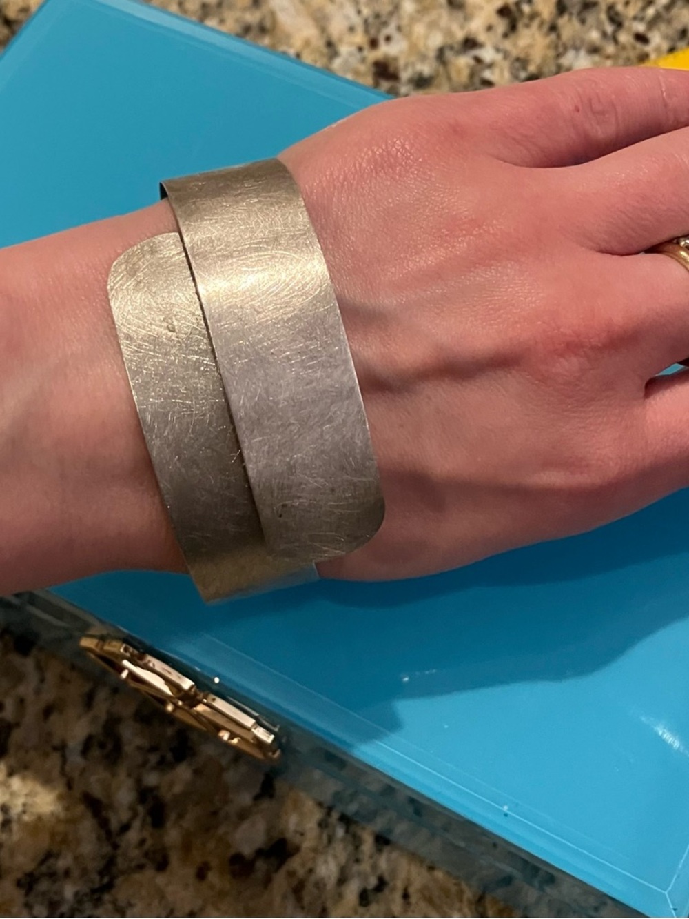 Brushed Vintage Sterling Silver Bracelet - Picture 11 of 11